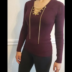 Michael Kors Shirt with Gold Rope Chain